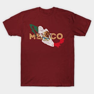 Mexico Map and Flag Souvenir T-Shirt